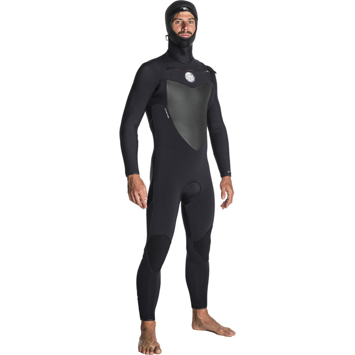 2019 Rip Curl Flashbomb 4/3mm Hooded Chest Zip Wetsuit BLACK WST7BF