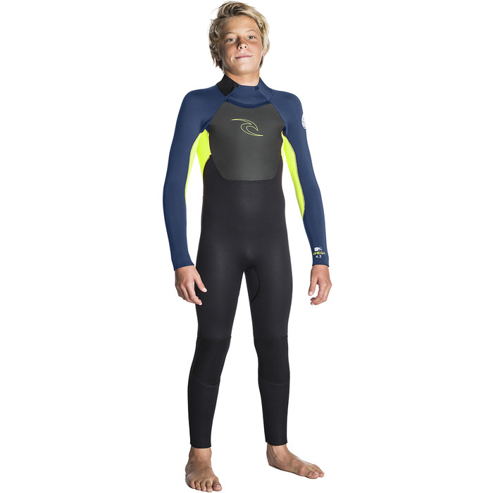 2019 Rip Curl Junior Omega 3/2mm Gbs Back Zip Wetsuit Wsm5eb Lime