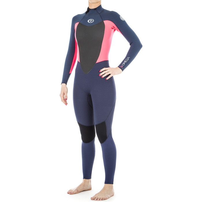 2020 Rip Curl Womens Omega 4/3mm Back Zip Wetsuit Neon Pink WSM4CW