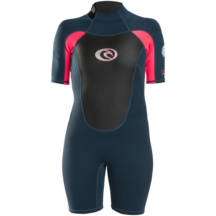 2019 Rip Curl Dames Omega 1.5mm Rug Ritssluiting Spring Shorty Wetsuit Neon Pink WSP4CW
