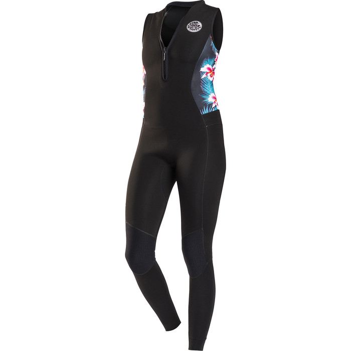 Rip Curl G-Bomb Womens 1.5mm Front Zip Long Jane Wetsuit BLACK Sub WSM6AS