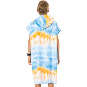 2022 Rip Curl Junior Printed Hooded Towel / Changing Robe KTWBG9 - Blue / White