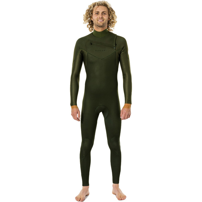 2022 Rip Curl Mens Dawn Patrol Performance Eco 5/3mm Chest Zip Wetsuit WSM9XV - Green