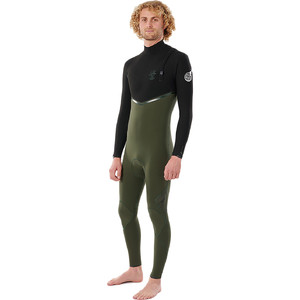 2021 Rip Curl Heren E-bomb 4/3mm Zip Free Wetsuit Wsmywe - Olive