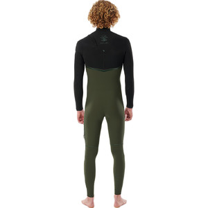 2021 Rip Curl Heren E-bomb 4/3mm Zip Free Wetsuit Wsmywe - Olive