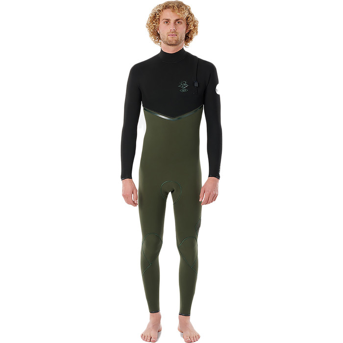 2021 Rip Curl Mens E-Bomb 4/3mm Zip Free Wetsuit WSMYWE - Olive