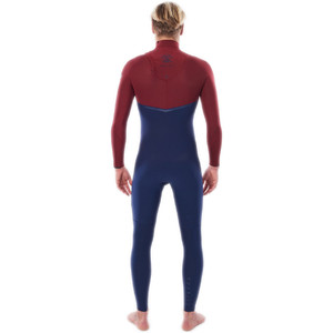 2021 Rip Curl Mens E-Bomb 4/3mm Zip Free Wetsuit WSMYWE - Navy / Red