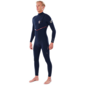 2021 Rip Curl Mens Flashbomb Search 4/3mm Zip Free Wetsuit WSM9BF - Navy / Red