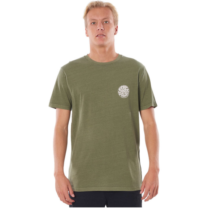 2020 Rip Curl Herren Feuchtes Logo T-Shirt Ctemn9 - Dunkle Olive