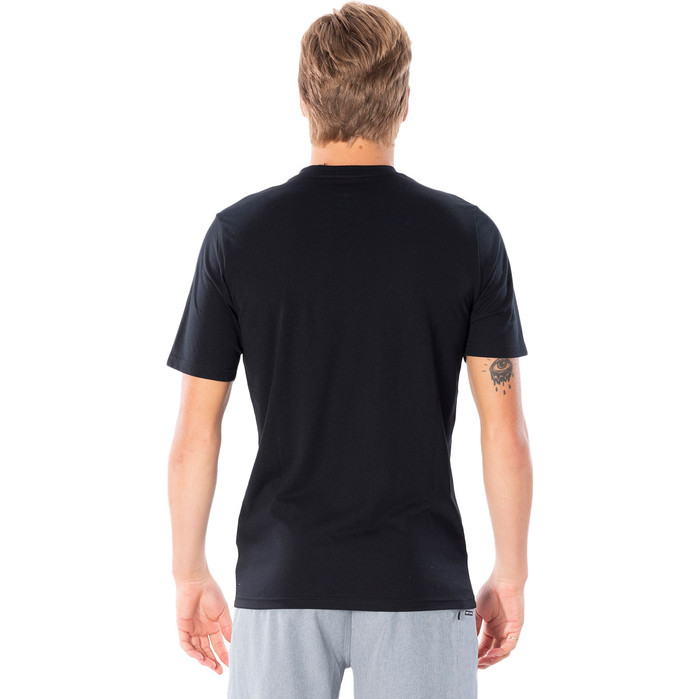 2021 Rip Curl Mens Wettie logo Short Sleeve UV50+ Rash Vest WLYYRM - Black