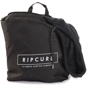 2018 Rip Curl Newy Packable Hooded Changing Robe / Poncho Black CTWAP4