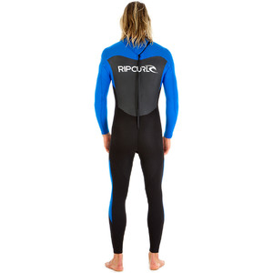 Rip Curl Omega 3 / 2mm Cremallera trasera GBS Wetsuit NEGRO / AZUL WSM4LM