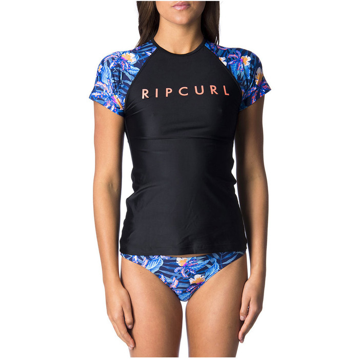 2018 Rip Curl Tropic Tribe Relaxed Short Sleeve Rash Vest Navy WLY7RW