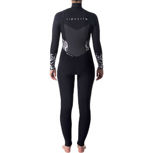 Rip Curl Womens Flashbomb 5/3mm Chest Zip Wetsuit BLACK / WHITE WSM7GS