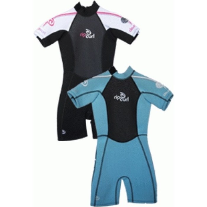 Rip Curl Classic Girls Junior 2mm Shorty Wetsuit BLACK/WHITE. J10 ONLY.