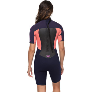 2020 Roxy Womens 2mm Prologue Spring Shorty Wetsuit Blue Ribbon / Coral ERJW503010