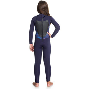 2020 Roxy Meisje Syncro 4/3mm Back Zip Wetsuit Blauw Lint / Coral Vlam Ergw103016