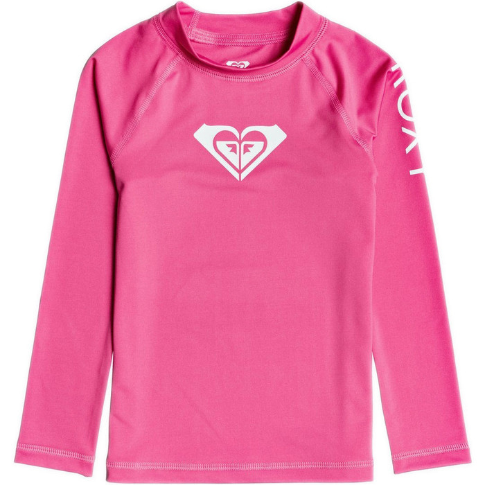 2020 Roxy Girl's Hearted Entier UV50 + Rash Vest Manches Longues ERLWR03149 - Pink Flambe