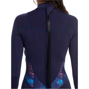2020 Roxy Mulheres 2mm Syncro Manga Comprida Spring Shorty Wetsuit Erjw403014 - Azul / Coral