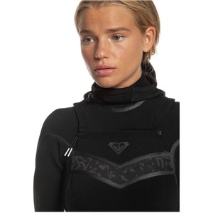 2020 Roxy Womens Syncro Plus 5/4/3mm Hooded Chest Zip Wetsuit ERJW203007 - Black