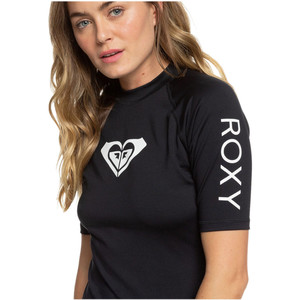 2021 Roxy Womens Whole Hearted Short Sleeve Rash Vest ERJWR03409 - Anthracite