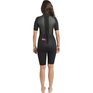 2020 Billabong Womens Launch 2mm Back Zip Shorty Wetsuit Black S42G03