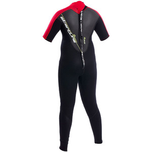 Neil Pryde Junior 3mm Startline Short Sleeve Back Zip Flatlock Wetsuit Black / Red SAB701