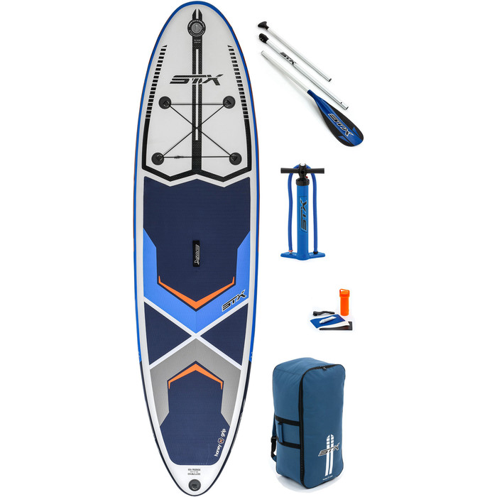 2019 Stx 10'6 "x 32" Freeride Gonfiabile Stand Up Paddle Board , Paddle, Pump & Bag Blu / Bianco / Arancione 7