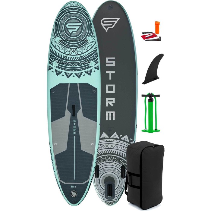 2021 Storm Freeride 10'4 Inflatable Stand Up Paddle Board Package - Board, Bag, Pump - Aqua