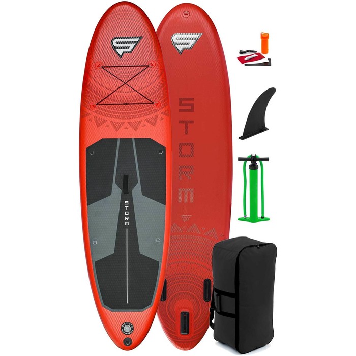 2021 Storm Freeride 10'4 Inflatable Stand Up Paddle Board Package - Board, Bag, Pump - Red