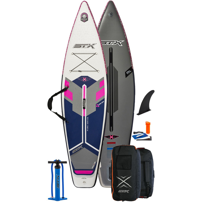 2021 Stx Touring Pure 10'6 Aufblasbares Stand Up Paddle Board -Paket - Board, Paddel, Tasche, Pumpe Und Leine - Lila / Blau