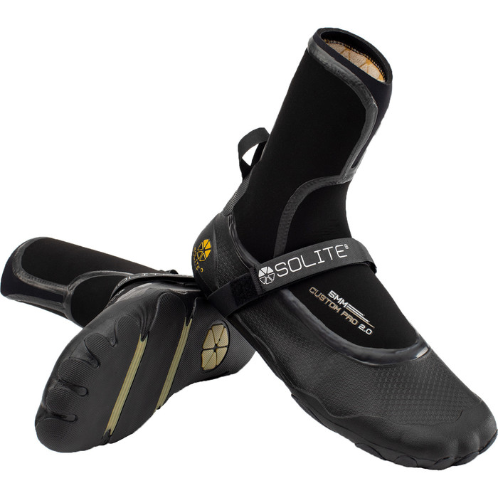 2024 Solite Custom Pro 2.0 5mm Wetsuit Boots 21002 - Black / Gum