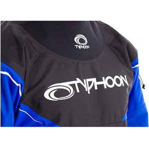 2018 Typhoon Hypercurve 3 Back Zip Drysuit con calcetines negro / azul, incluido Underfleece 100155