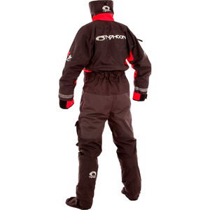 Typhoon Max B Drysuit Med Con Zip Svart / Rd Inc Underfleece 100153-c