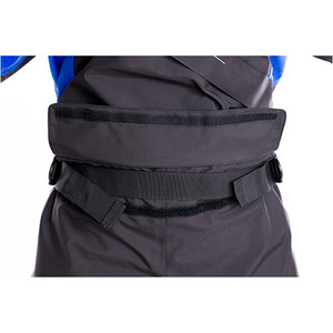 2019 Typhoon De Las Mujeres Ezeedon 3 Drysuit Front Zip + Calcetines De Tela Y Underfleece Negro / Azul 100159