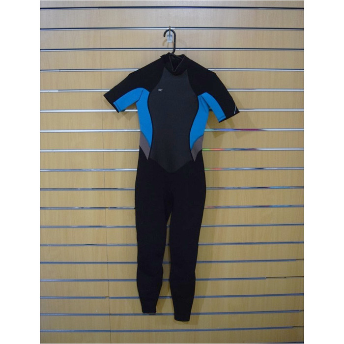 O'Neill Womens Bahia 2/1mm Back Zip Short Sleeve Wetsuit BLACK / PEPPER / AQUA - SECOND