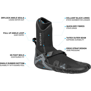 2022 Xcel Drylock 5mm Split Toe Boots ACV59019 - Black / Grey