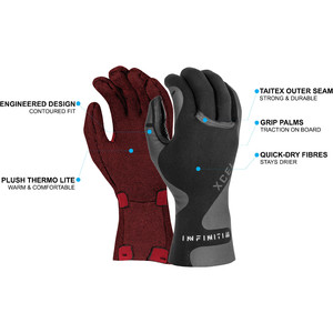 2021 Xcel Infiniti 1.5mm 5 Finger Neoprene Gloves AN193817 - Black