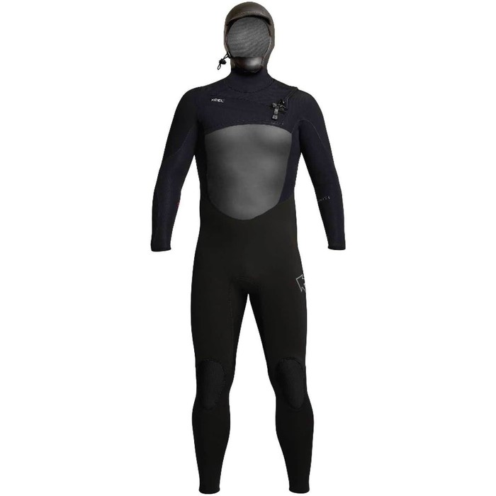 2020 Xcel Mens Infiniti X2 6/5mm Hooded Chest Zip Wetsuit MQ65ZHN0 - Black
