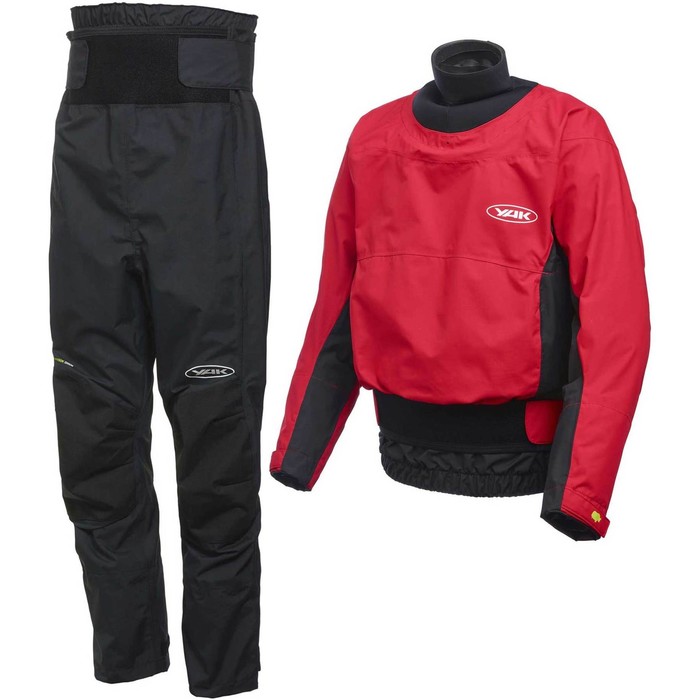 2022 Yak Zeus Kayak Whitewater Cag & Chinook Trouser Conjunto Combinado - Rojo / Negro