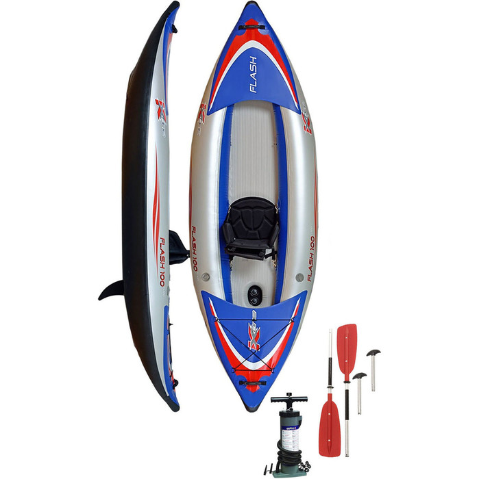 Z-Pro Flash 1 Man High Pressure Inflatable Kayak, Paddle & Pump FL100