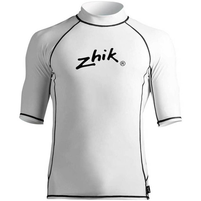2021 Zhik Mens Short Sleeve Spandex Rash Top TOP65 - Crisp White