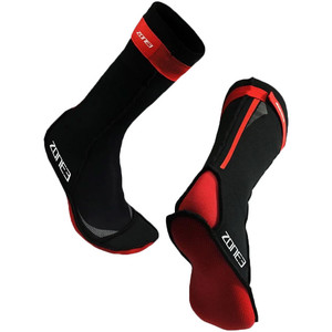 2022 Zone3 2mm Neoprene Swim Socks NA18UNSS108 - Black / Red
