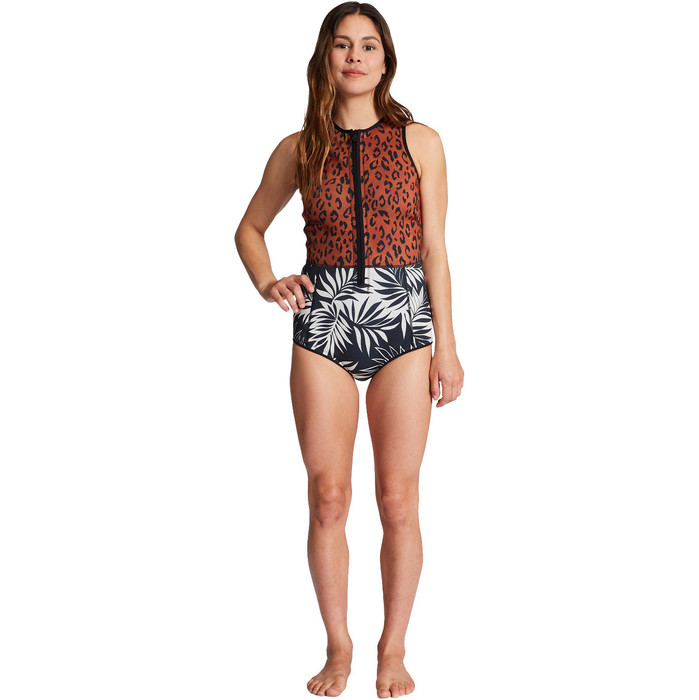 2024 Billabong Dames Sol Sista 1mm Voorkant Ritssluiting Shorty Wetsuit ABJW500101 - Spotted