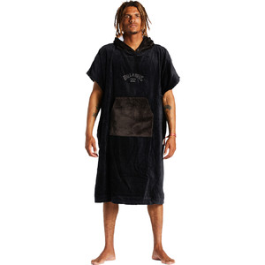 2023 Billabong Mens Hooded Towel Change Robe / Poncho Abyaa00220 - Schwarz