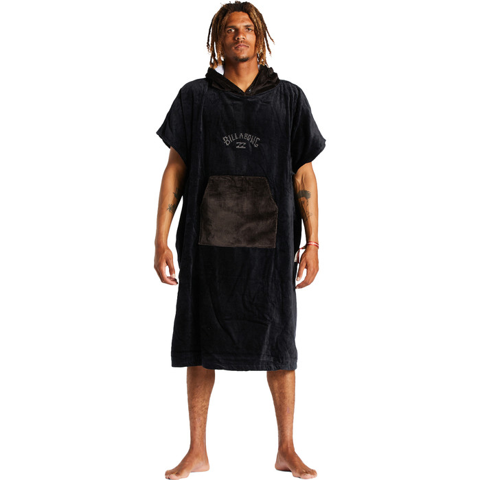 2024 Billabong Mens Hooded Towel Change Robe / Poncho Abyaa00220 - Schwarz
