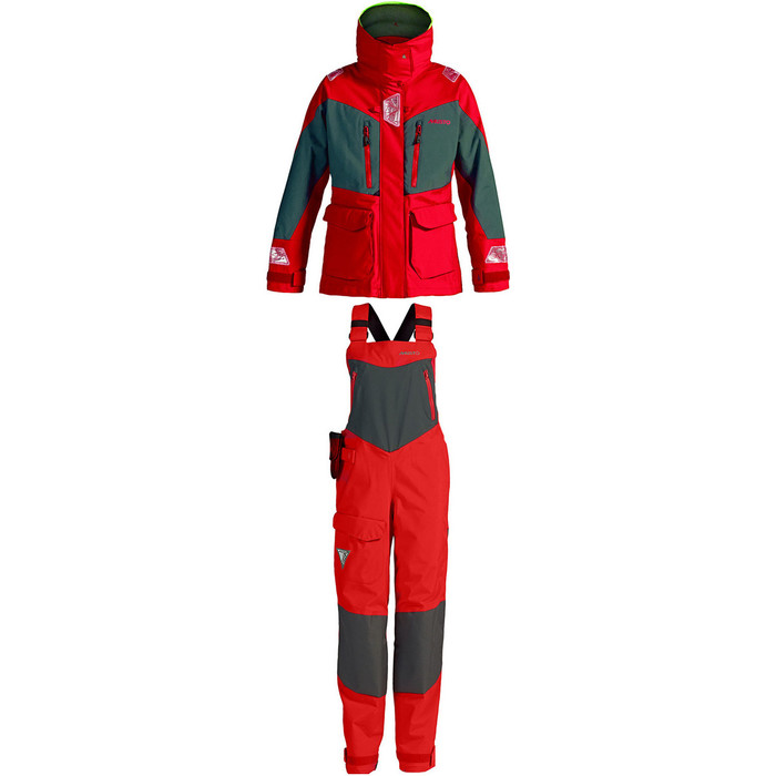 2016 Musto BR2 signore Offshore Red Jacket / grigio scuro SB003W3 & Offshore Dropseat pantaloni rosso / grigio scuro SB004W2
