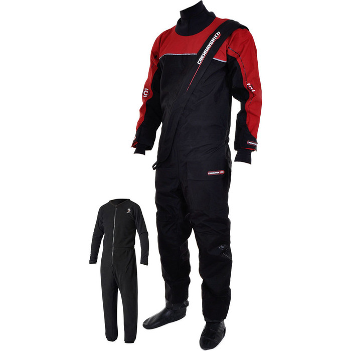 Drysuit tanche Crewsaver Cirrus Drysuit sac Dry UnderFleece noir / rouge 6515