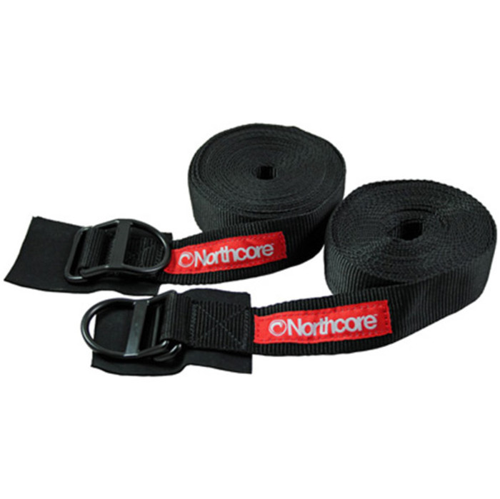 2023 Northcore D-Ring Roof Rack Straps / Tie Downs 5M NOCO22B - Black