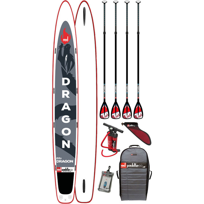 2018 Red Paddle Co 22'0 Dragon Hinchable Stand Up Paddle Board - Paquete de paleta de aleacin
